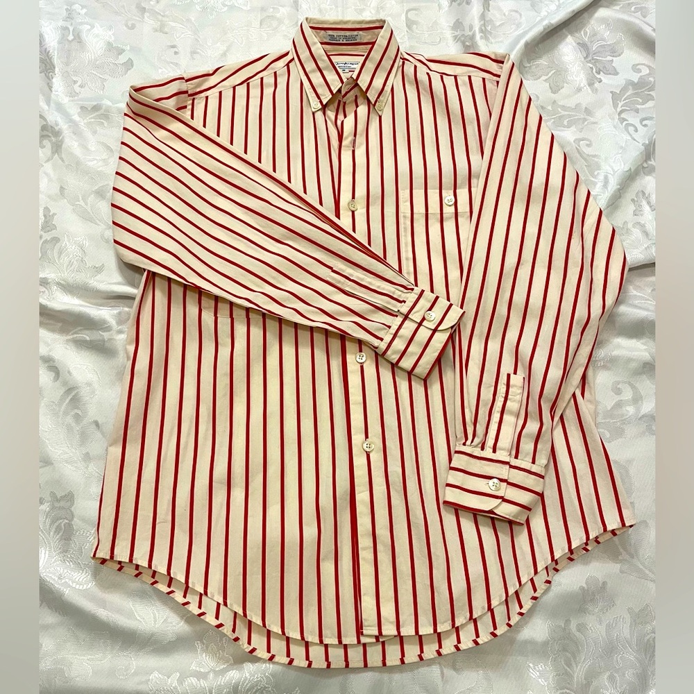 Yves Saint Laurent Cream Shirt with Red Stripes